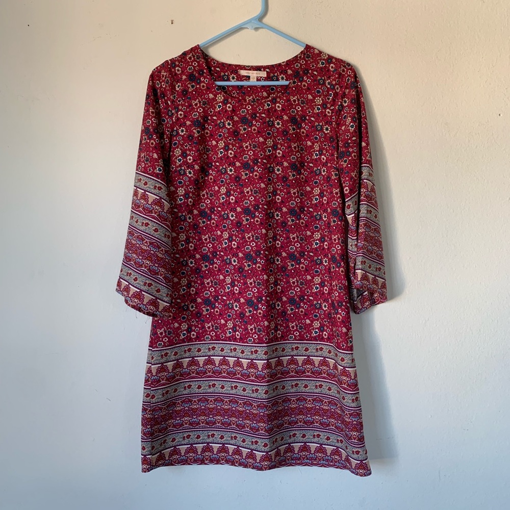 Skies Are Blue red floral dress